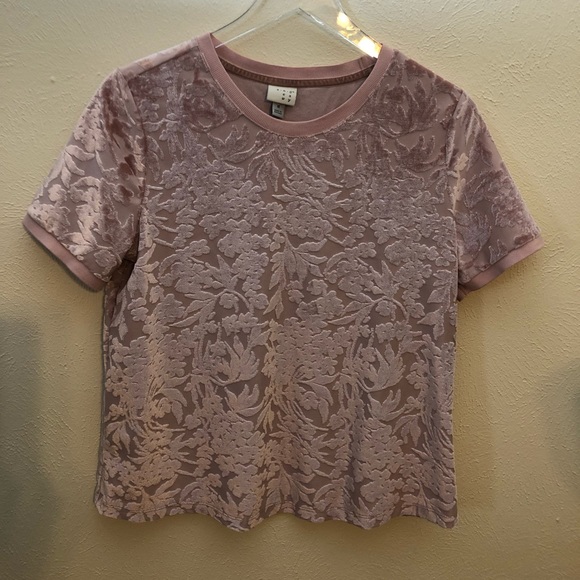 a new day Tops - Blush Burn Out Velvet in Size Medium